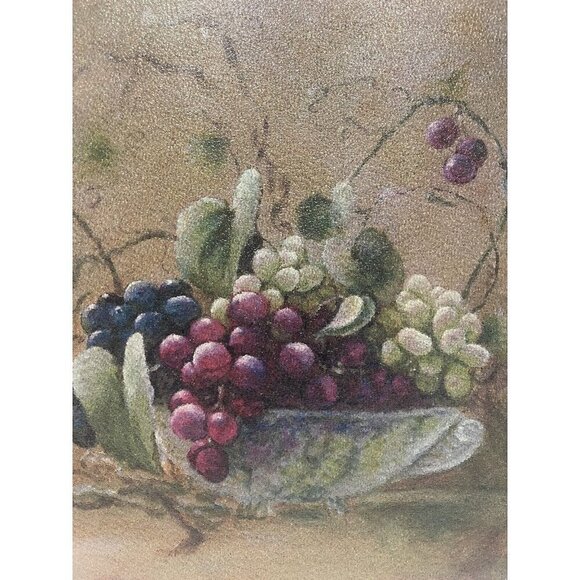 Lisa White Vineyard Blessing Tempered Glass Cutting Board Still Life Art Grapes - Picture 2 of 4